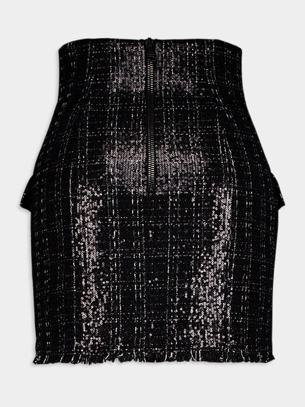 BalmainSequined Tweed Mini Skirt at Fashion Clinic