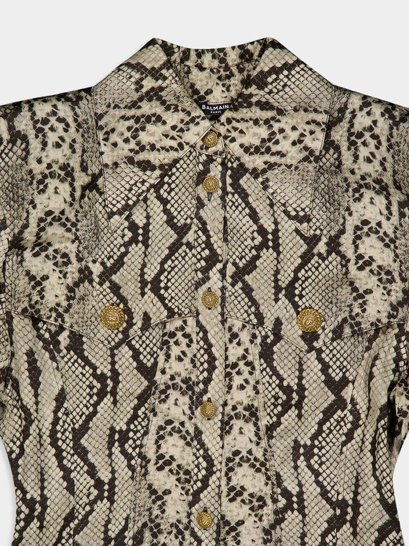 Snakeskin button up dress on sale