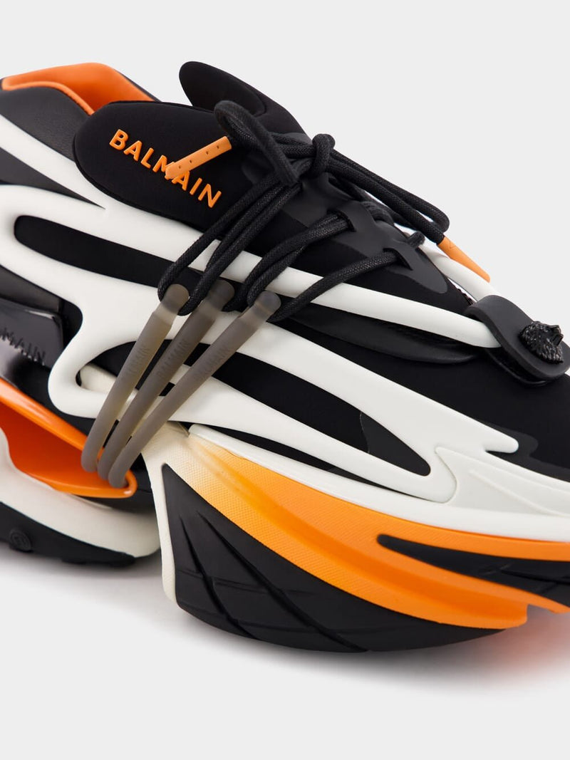 BalmainUnicorn Black And Orange Sneakers at Fashion Clinic