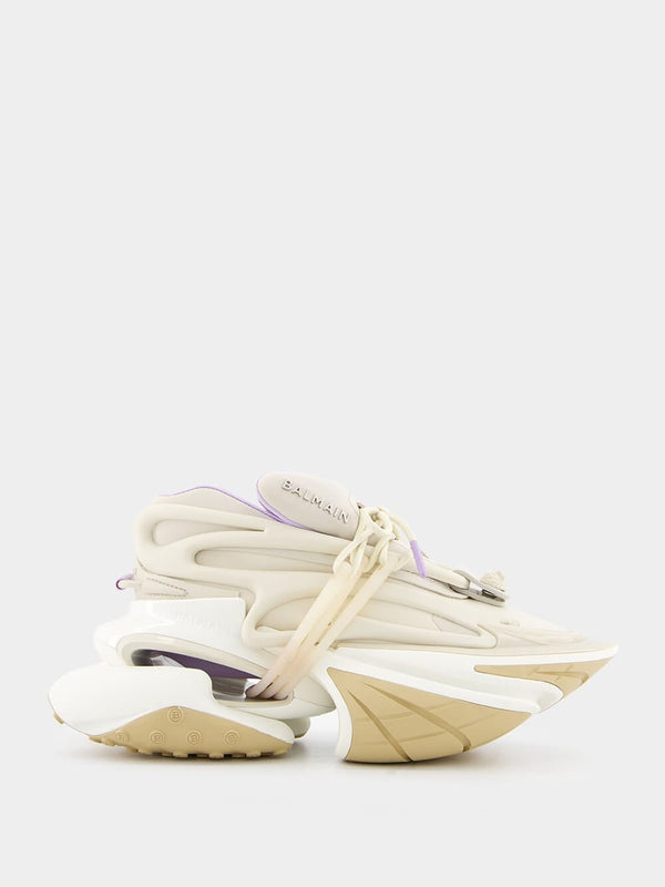 BalmainUnicorn Cream Low-Top Trainers In Neoprene And Leather at Fashion Clinic