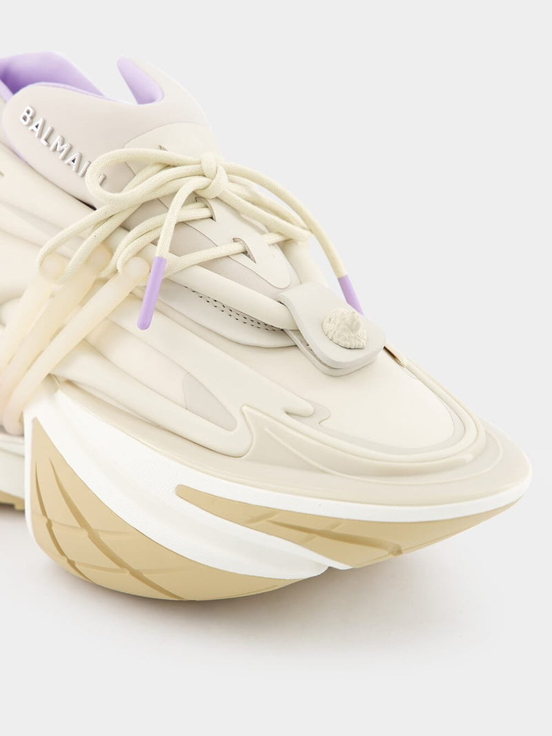 BalmainUnicorn Cream Low-Top Trainers In Neoprene And Leather at Fashion Clinic