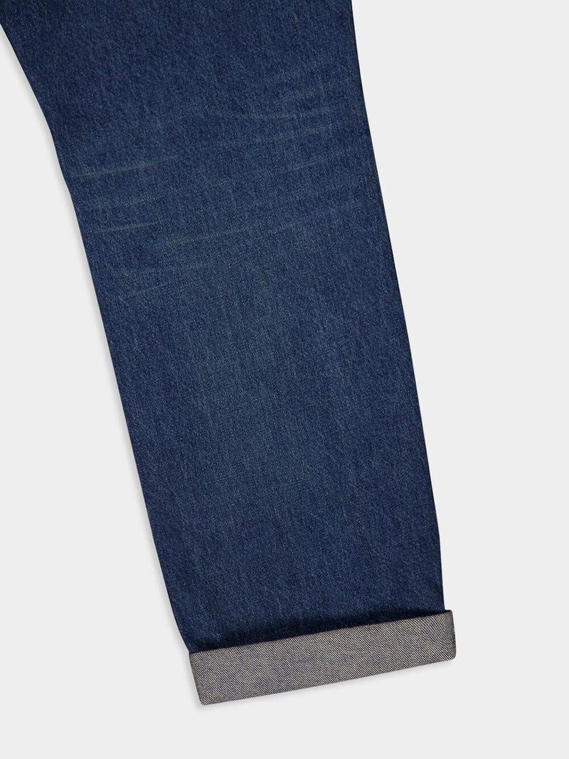 BalmainVintage Logo-Patch Cotton Jeans at Fashion Clinic