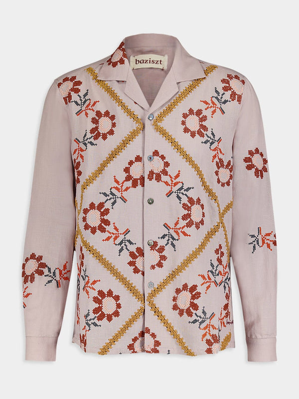 BazisztFloral Embroidered Blouse at Fashion Clinic