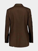 Blazé MilanoCheck-Pattern Peak-Lapels Wool Blazer at Fashion Clinic