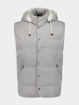 Brunello CucinelliFeather-Down Padded Wool Gilet at Fashion Clinic