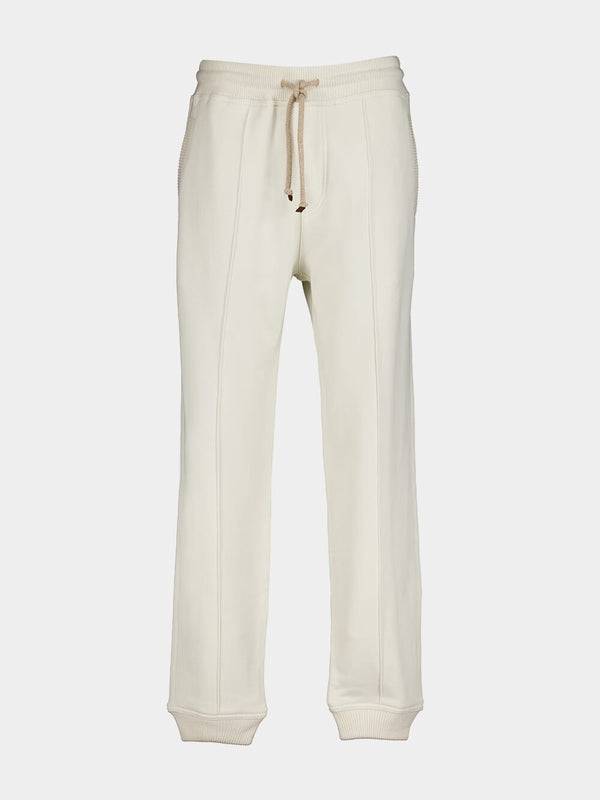 Brunello CucinelliLuxe Ivory Joggers at Fashion Clinic