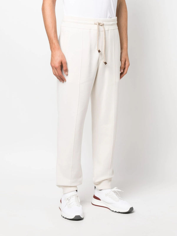 Brunello CucinelliLuxe Ivory Joggers at Fashion Clinic