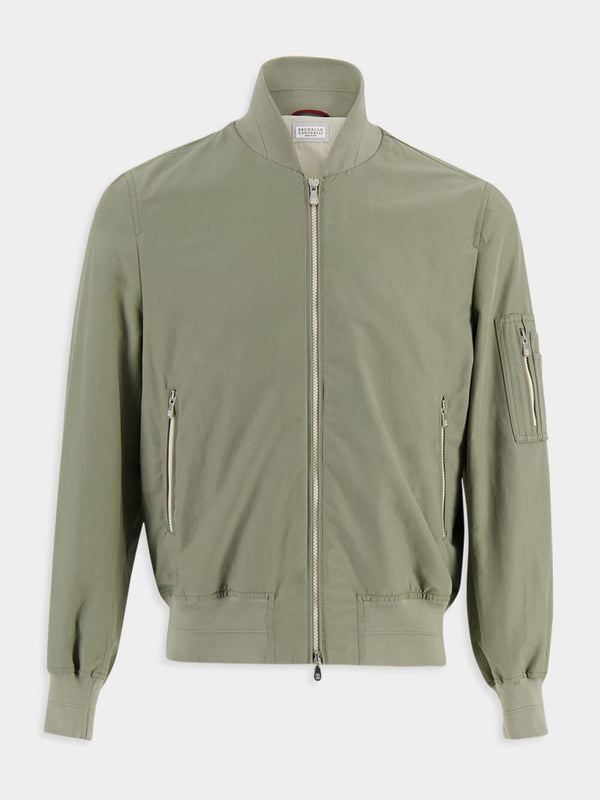 Brunello CucinelliWater-Resistant Cotton Bomber Jacket at Fashion Clinic