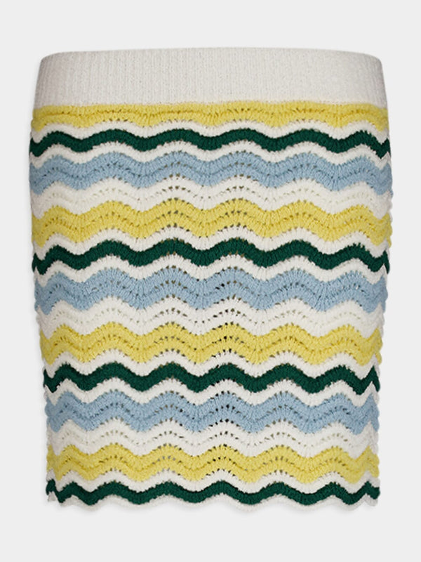 CasablancaBoucle Wave Crochet Skirt at Fashion Clinic