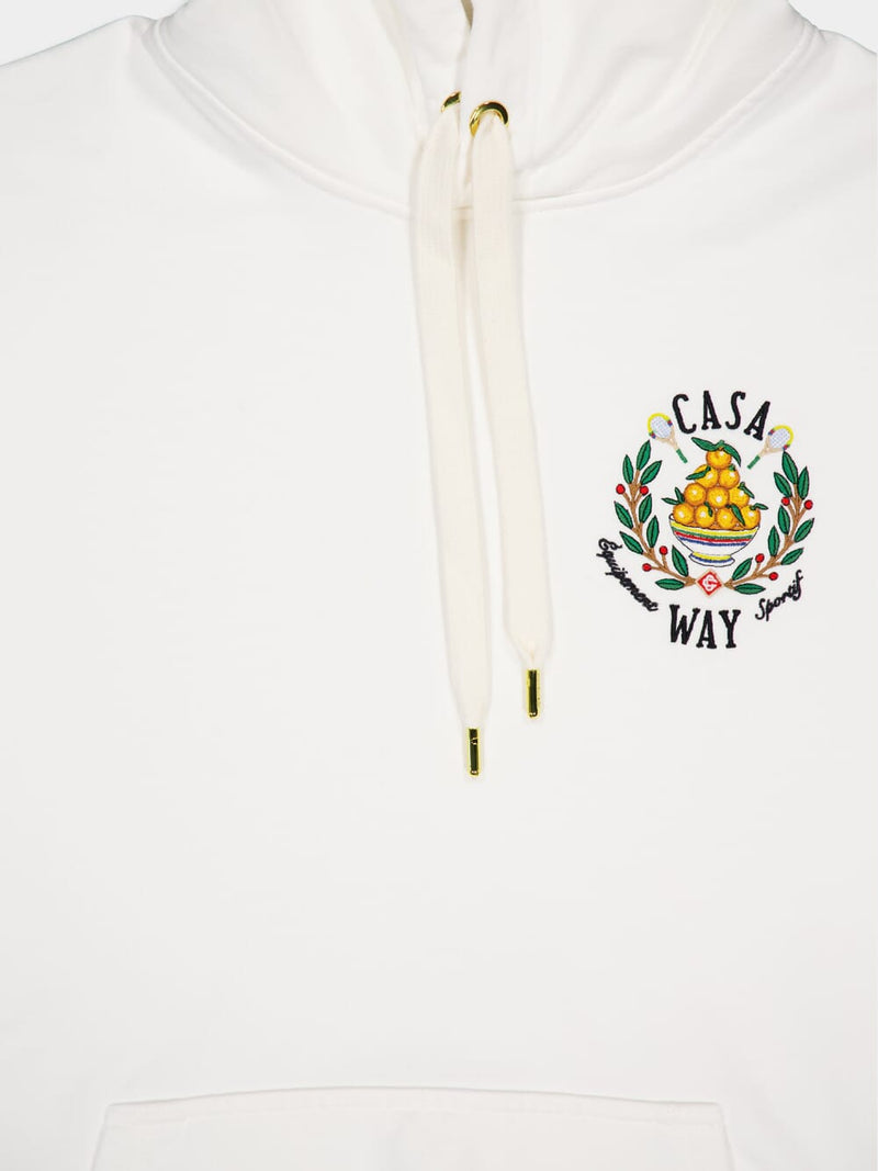 CasablancaCotton Embroidered Hoodie at Fashion Clinic
