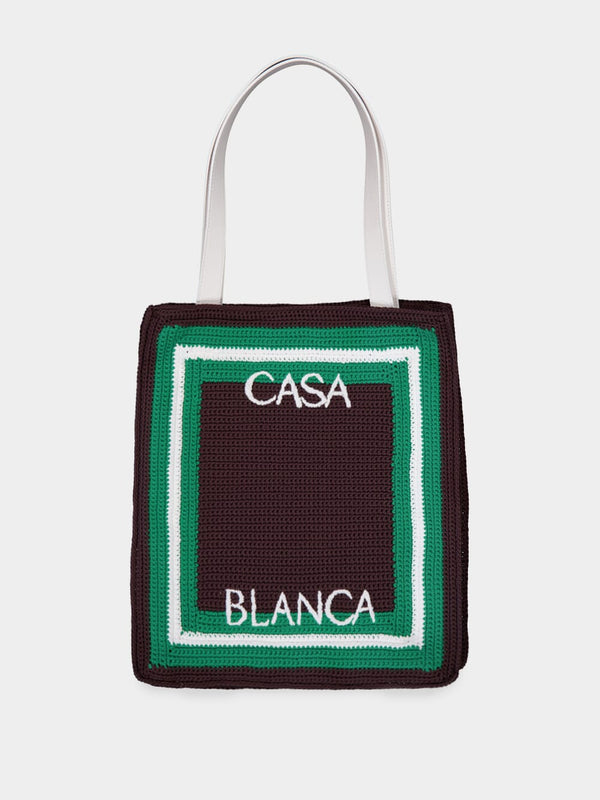 CasablancaEmbroidered Crochet Tote Bag at Fashion Clinic