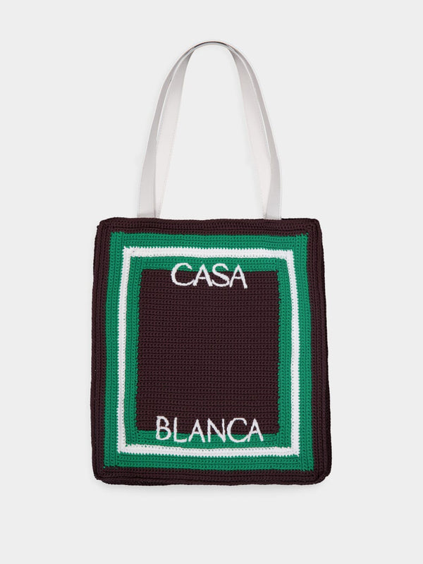 CasablancaEmbroidered Crochet Tote Bag at Fashion Clinic