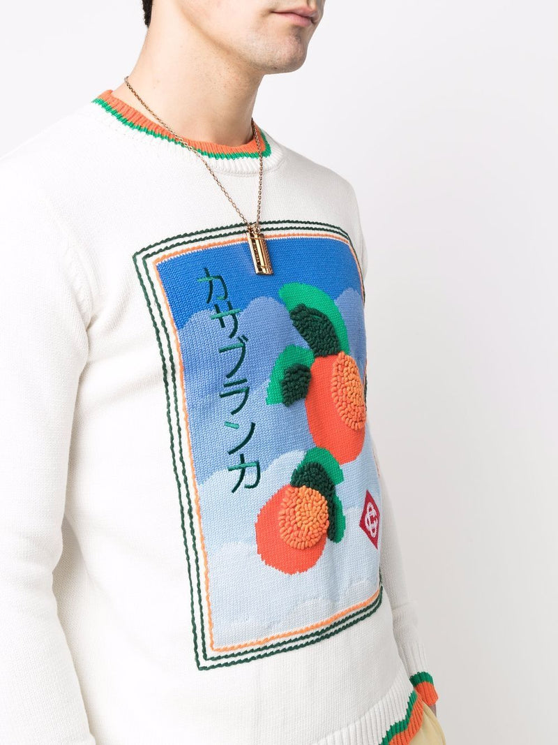 CasablancaOrange knit sweatshirt at Fashion Clinic