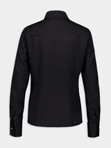 CasablancaStraight-Point Colar Silk Shirt at Fashion Clinic