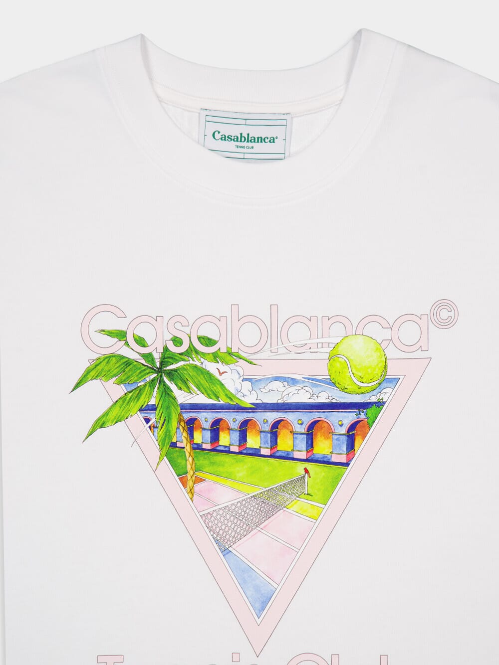 CasablancaTennis Club Icon Cotton T-Shirt at Fashion Clinic