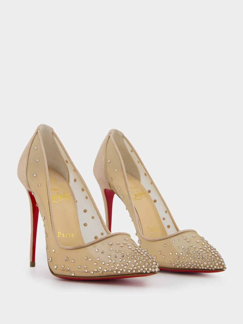 Christian LouboutinFollies Strass 100mm leather pumps at Fashion Clinic