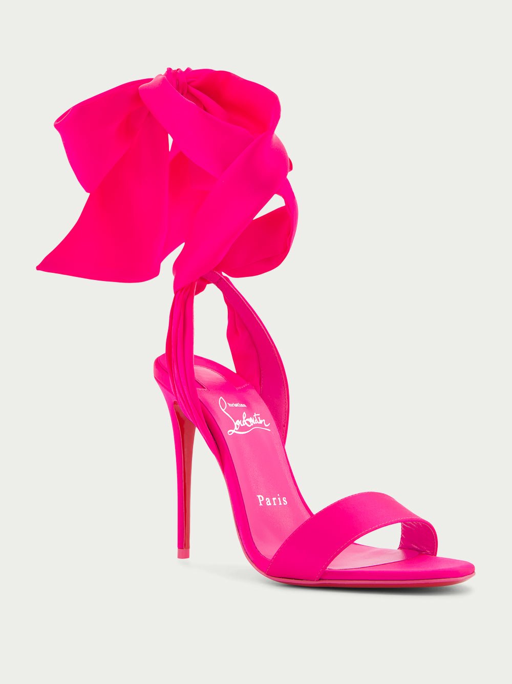 CHRISTIAN LOUBOUTIN Sandale du Desert 100mm crepe satin sandals FASHION CLINIC