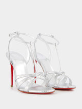 Christian LouboutinTangueva 100 Mm Strappy Silver Sandals at Fashion Clinic