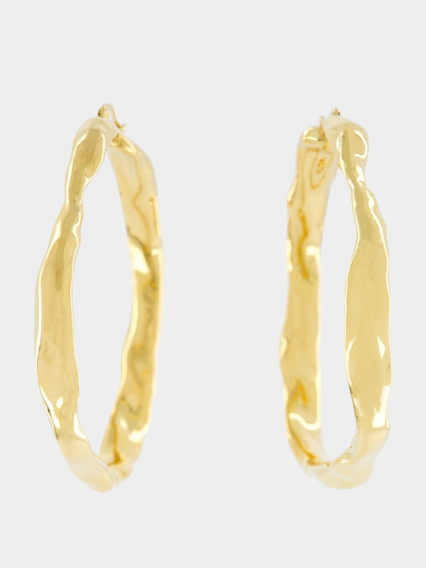 ColvilleOrganic Gold Hoop Earrings at Fashion Clinic