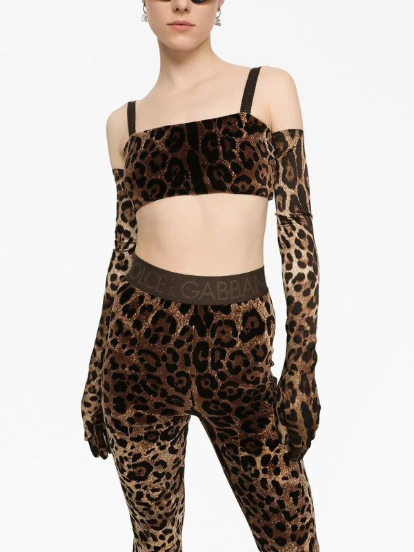 Dolce & GabbanaCrop Top With Jacquard Leopard Design at Fashion Clinic