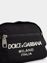 Dolce & GabbanaEmbossed-Logo Black Belt Bag at Fashion Clinic