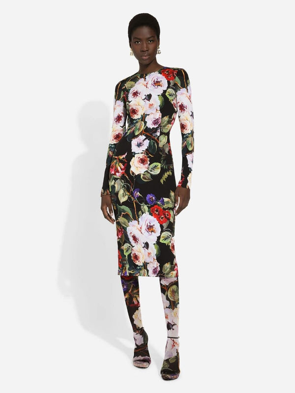 Dolce & GabbanaFloral-Print Midi Dress at Fashion Clinic