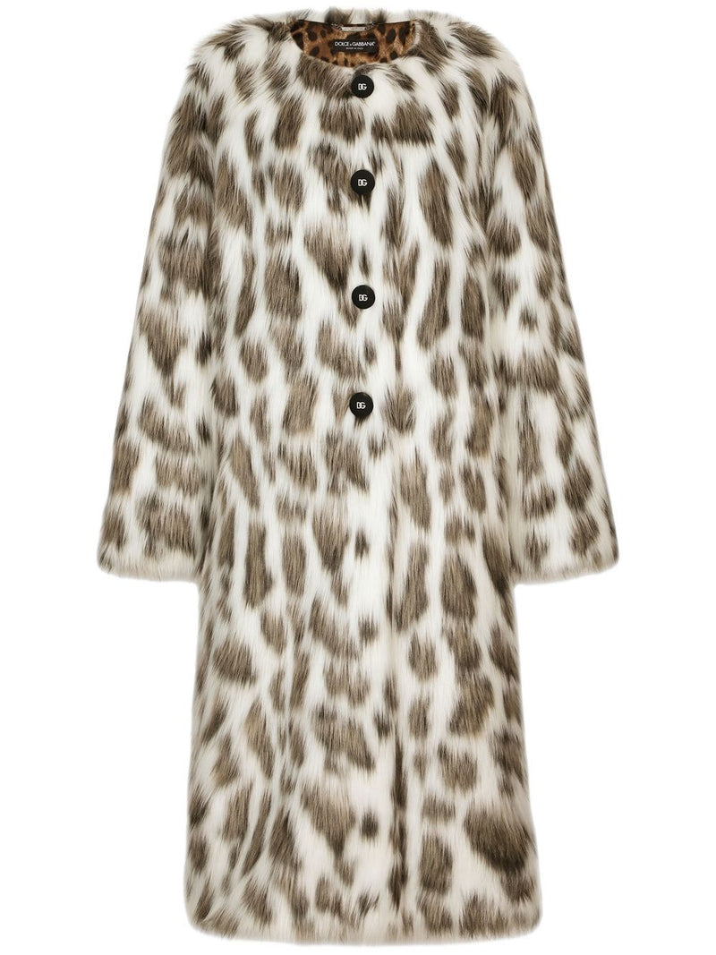 Dolce & GabbanaLeopard Effect Coat at Fashion Clinic
