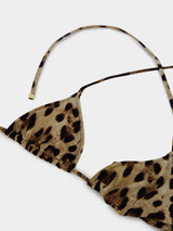 Dolce & GabbanaLeopard Print Bikini Top at Fashion Clinic