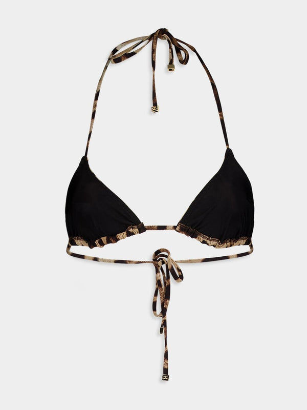 Dolce & GabbanaLeopard Print Bikini Top at Fashion Clinic