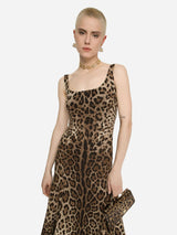 Dolce & GabbanaLeopard-Print Midi Dress at Fashion Clinic