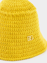 Dolce & GabbanaLogo-Plaque Crochet Bucket Hat at Fashion Clinic