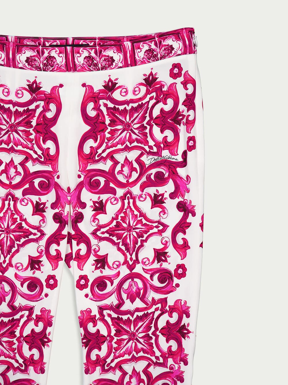 Dolce & GabbanaMajolica-Print Cropped Trousers at Fashion Clinic