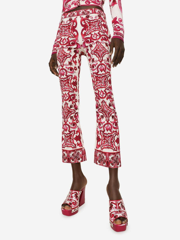 Dolce & GabbanaMajolica-Print Cropped Trousers at Fashion Clinic