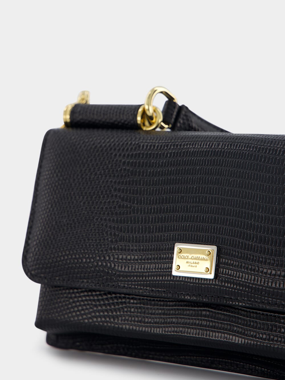 Dolce & GabbanaMini Sicily Iguana-Print Leather Bag at Fashion Clinic