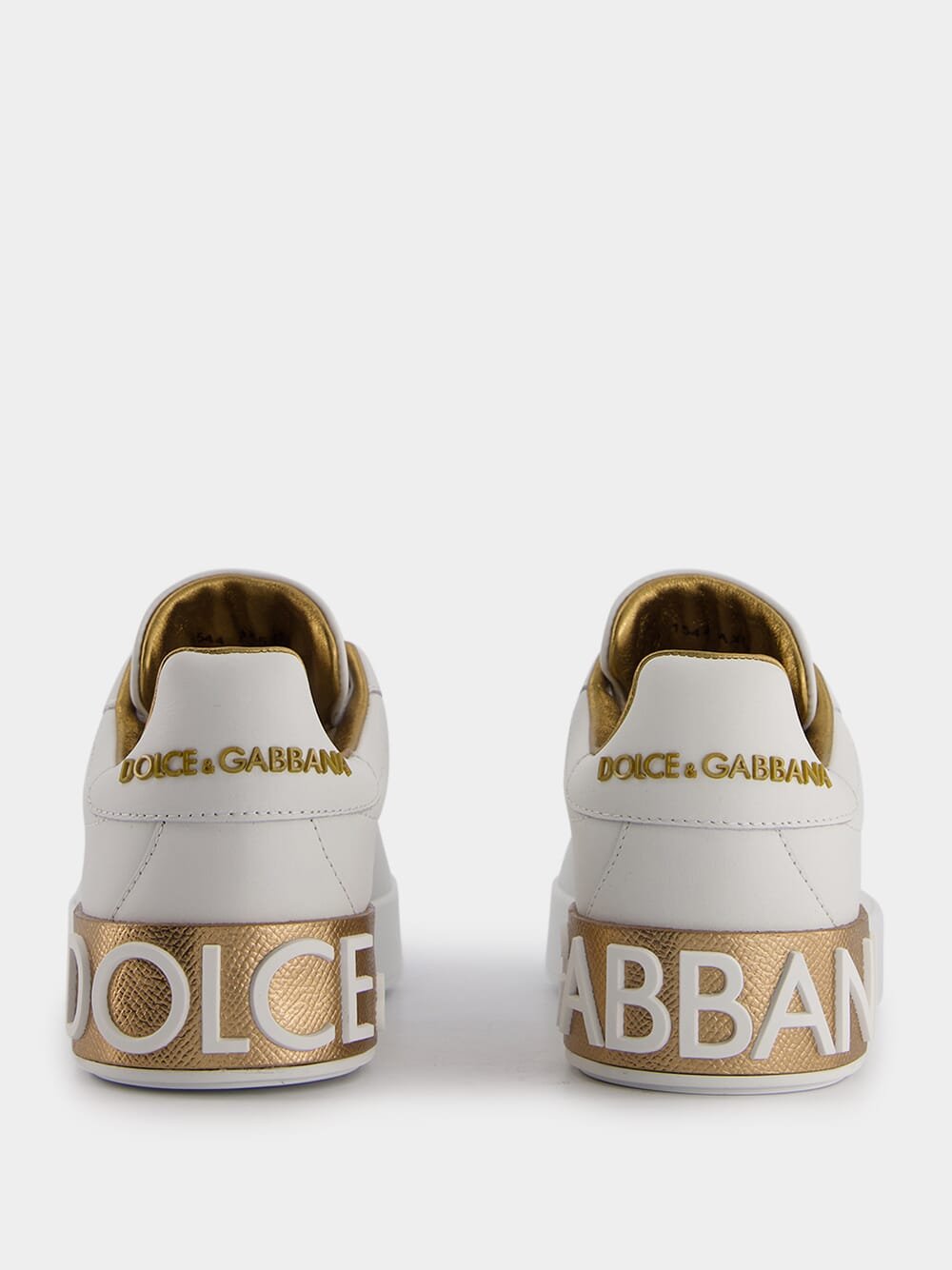 Dolce Gabbana Portofino Gold Leather Sneakers Fashion Clinic