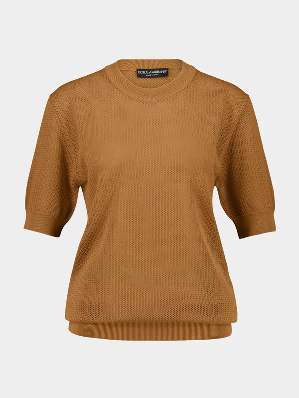 Dolce & GabbanaShort-Sleeve Knitted T-Shirt at Fashion Clinic