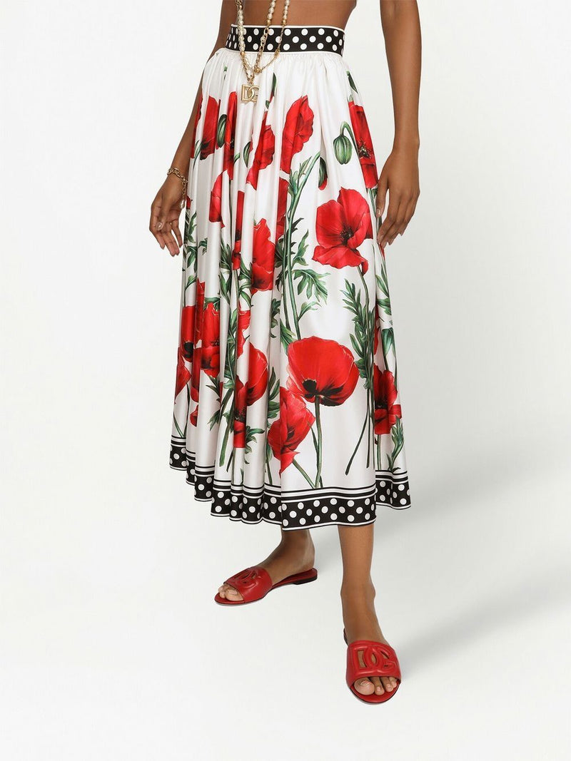 Dolce & GabbanaSilk Midi Skirt at Fashion Clinic