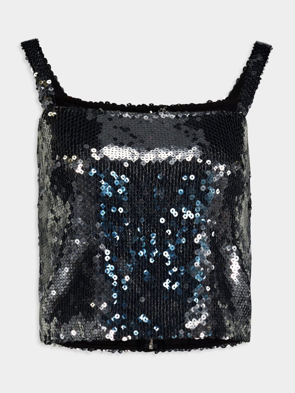 Dolce & GabbanaStrappy Sequined Crop Top at Fashion Clinic