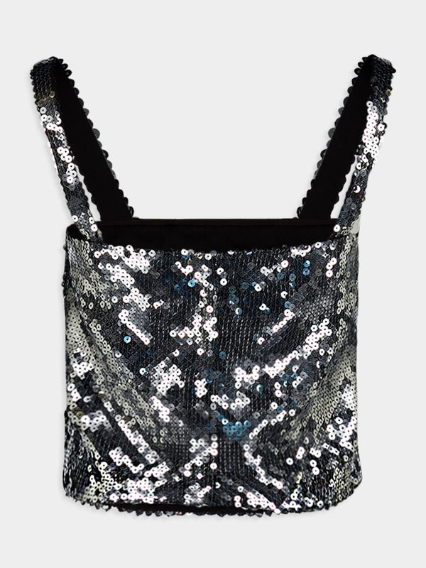 Dolce & GabbanaStrappy Sequined Crop Top at Fashion Clinic