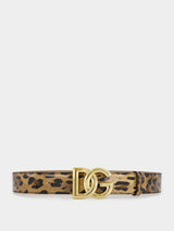 Dolce & GabbanaX KIM Leopard-print DG Logo Belt at Fashion Clinic