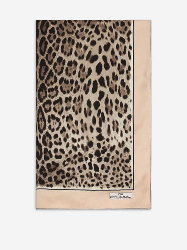 Dolce & Gabbanax Kim Leopard Silk Scarf at Fashion Clinic