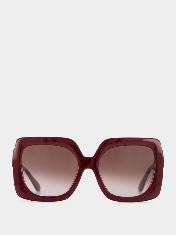 Emmanuelle KhanhSquare Acetate Bordeaux Sunglasses at Fashion Clinic