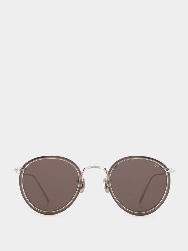 Eyevan 7285717E Brown Round Sunglasses at Fashion Clinic