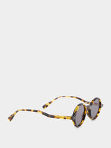 Eyevan 7285Havana Brown Round Sunglasses at Fashion Clinic