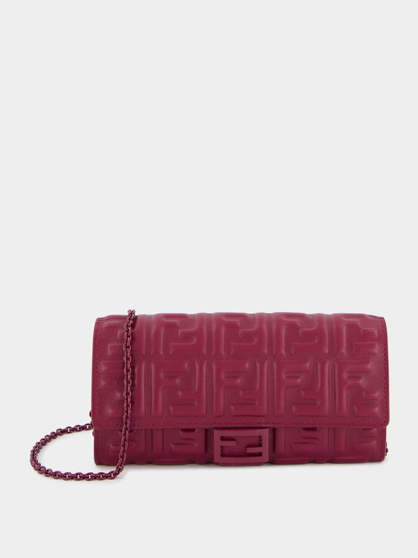 FendiBaguette Continental Burgundy Leather Wallet at Fashion Clinic