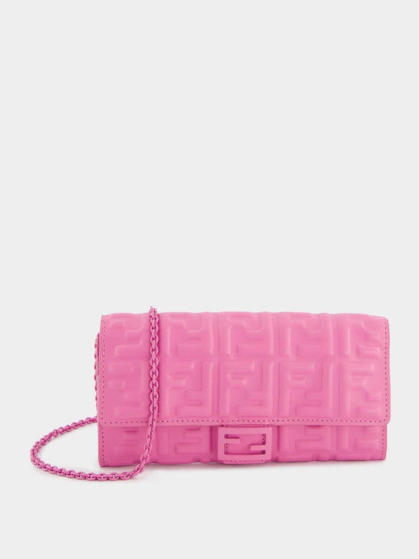 FendiBaguette Continental Pink Leather Wallet at Fashion Clinic