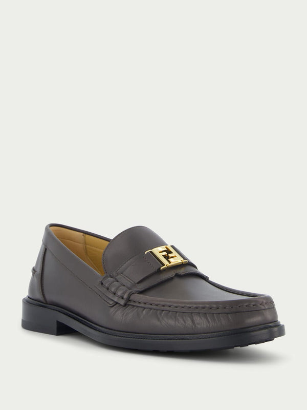 FendiBrown Leather Loafers at Fashion Clinic