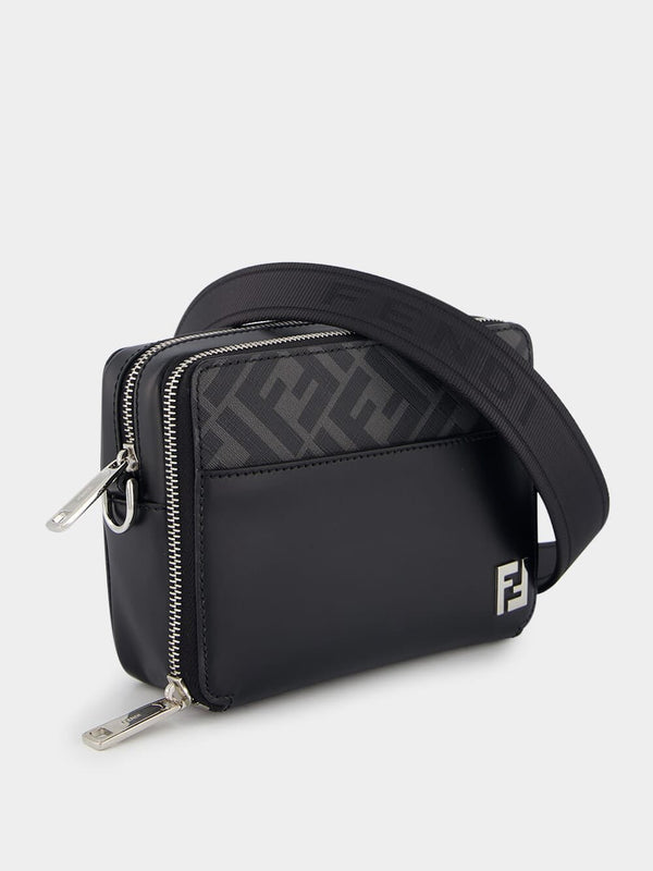 FendiFF-Plaque Leather Messenger Bag at Fashion Clinic