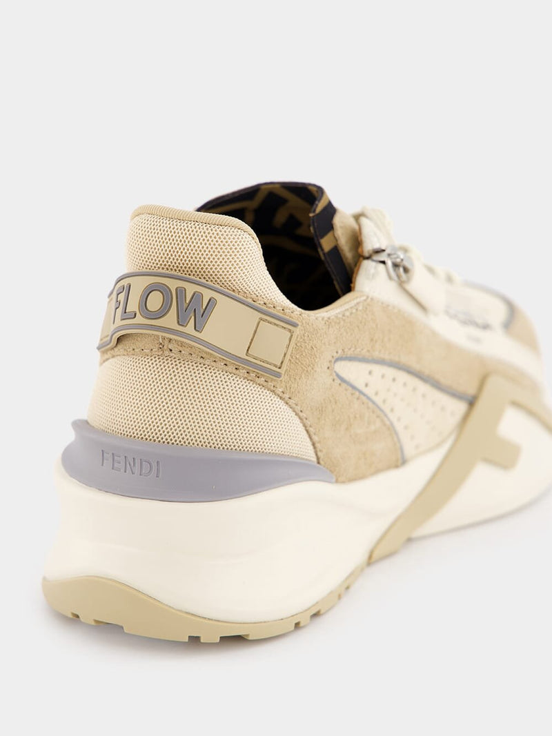 FendiFlow Beige Suede Sneakers at Fashion Clinic