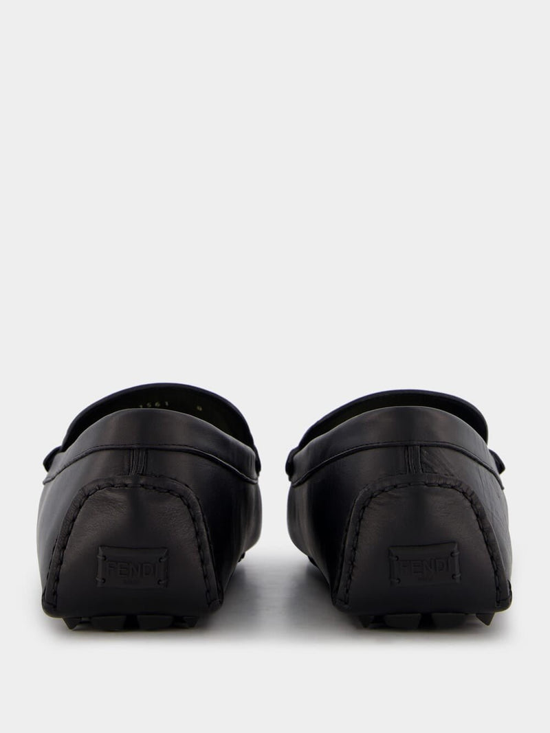 FendiO'Lock Black Leather Loafers at Fashion Clinic